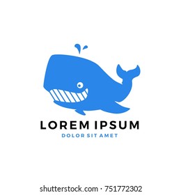 smiling whale logo vector mascot character cartoon illustration download