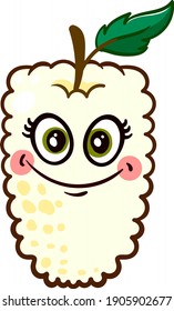 Smiling white mulberry, illustration, vector on a white background.