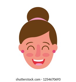 smiling woman face on white background