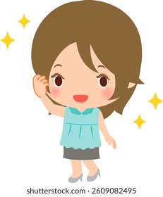 Smiling woman with a fashionable look