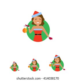 Smiling woman holding Christmas ball