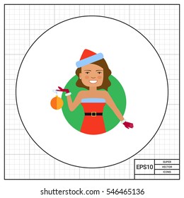 Smiling woman holding Christmas ball