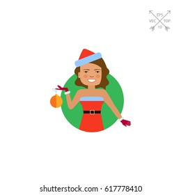 Smiling woman holding Christmas ball