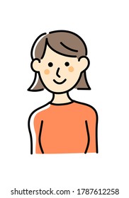 Smiling woman illustration vector material
