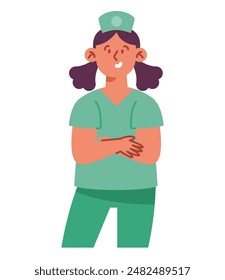 smiling woman nurse in medical uniform isolated