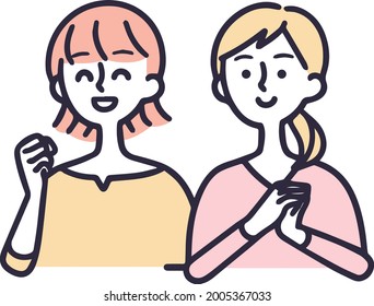 smiling woman simple vector illustration