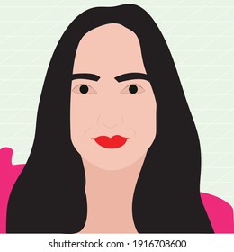Smiling Woman Social Media Avatar, woman character, Digital Art Illustration with background