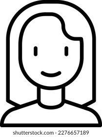 Smiling woman thin line icon. Modern vector illustration of avatar.