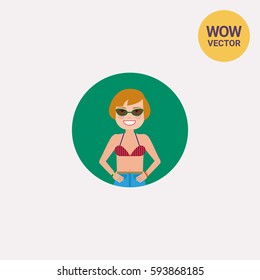 Smiling woman wearing sunglasses