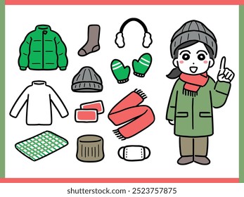 Smiling woman in winter clothes