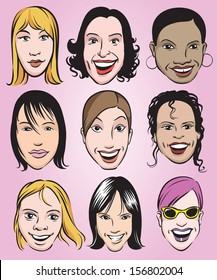 smiling women faces