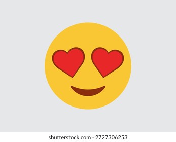 Una cara amarilla sonriente con ojos en forma de corazón