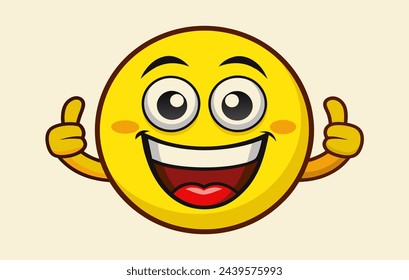 smiling yellow face with thumbs up