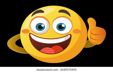 smiling yellow face with thumbs up