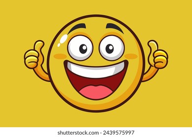 smiling yellow face with thumbs up