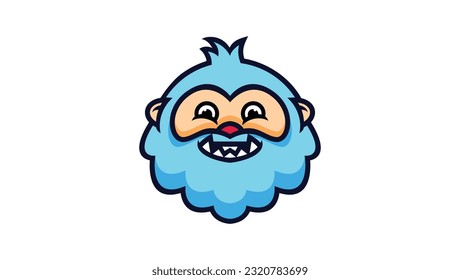 smiling yeti logo vector design template