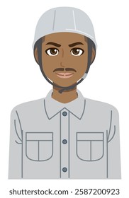 Smiling young black male worker