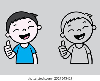 Smiling young boy enjoy life vector art
