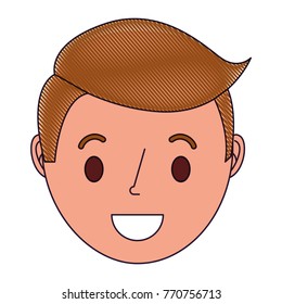 smiling young face boy cartoon male