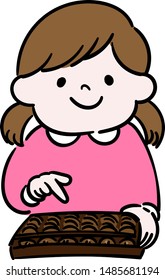 Smiling young girl learning the abacus