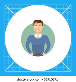 Smiling young man in blue