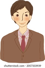 A smiling young man facing the front.