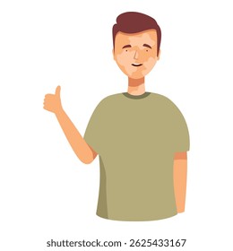 Smiling young man with vitiligo showing thumbs up approving and supporting body positivity and diversity