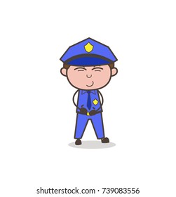 Smiling Young Officer Character Vector