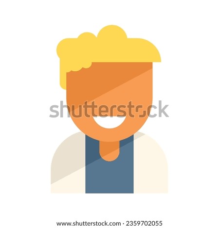 Smiling young person icon flat vector. Happy character. Portrait group isolated