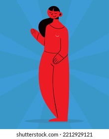 smiling young woman abstract design