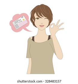 A smiling young woman with OK sign