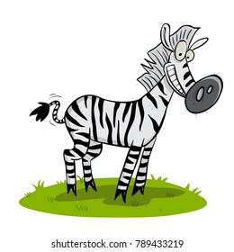 Smiling zebra in the jungle