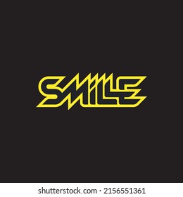SMILLE Letter Typhography Text  Monogram Logo Design Vector