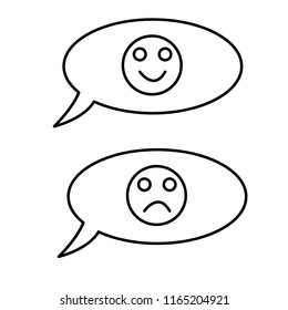   smille and sad icon flat design