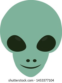 Smilling alien, illustration, vector on white background.