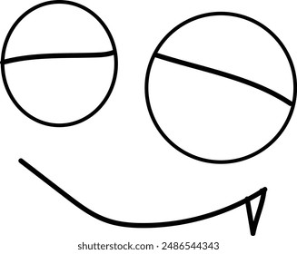 smilling devil face, hand drawing 