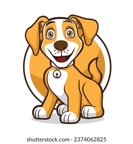 The Smilling Dog Logo Puppy Mascot Vector Design