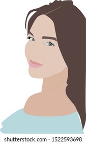 Smilling girl, illustration, vector on white background.