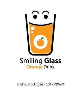 A Smilling Glass Filled with Orange Juice Drink