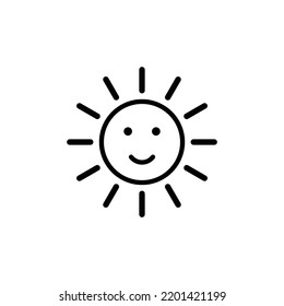 smilling sun icon. weather icon