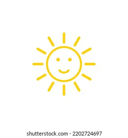 smilling sun icon. weather icon