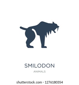smilodon icon vector on white background, smilodon trendy filled icons from Animals collection, smilodon vector illustration