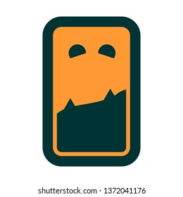 Smily icon. Halloween party square shape sticker