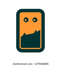 Smily icon. Halloween party square shape sticker