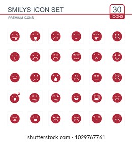 Smilys icons set vector 