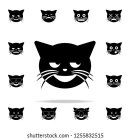 smirk cat icon. cat smile icons universal set for web and mobile