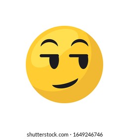 Smirk Emoji Gesicht flachen Stil Symbol Design, Cartoon Ausdruck süße Emoticon Charakter Profil Gesichtsspielzeug schmücken und Social Media Thema Vektorillustration Illustration