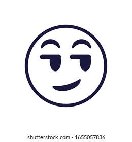 Smirk Emoji Gesicht flachen Stil Symbol Design, Cartoon Ausdruck süße Emoticon Charakter Profil Gesichtsspielzeug schmücken und Social Media Thema Vektorillustration Illustration