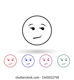 Smirk multi color icon. Simple thin line, outline vector of emoji icons for ui and ux, website or mobile application