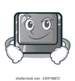 Smirking alt button isolated with the mascot